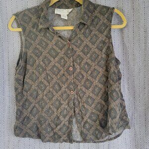 Vintage Norton McNaughton Sleeveless Button Up Size Large
